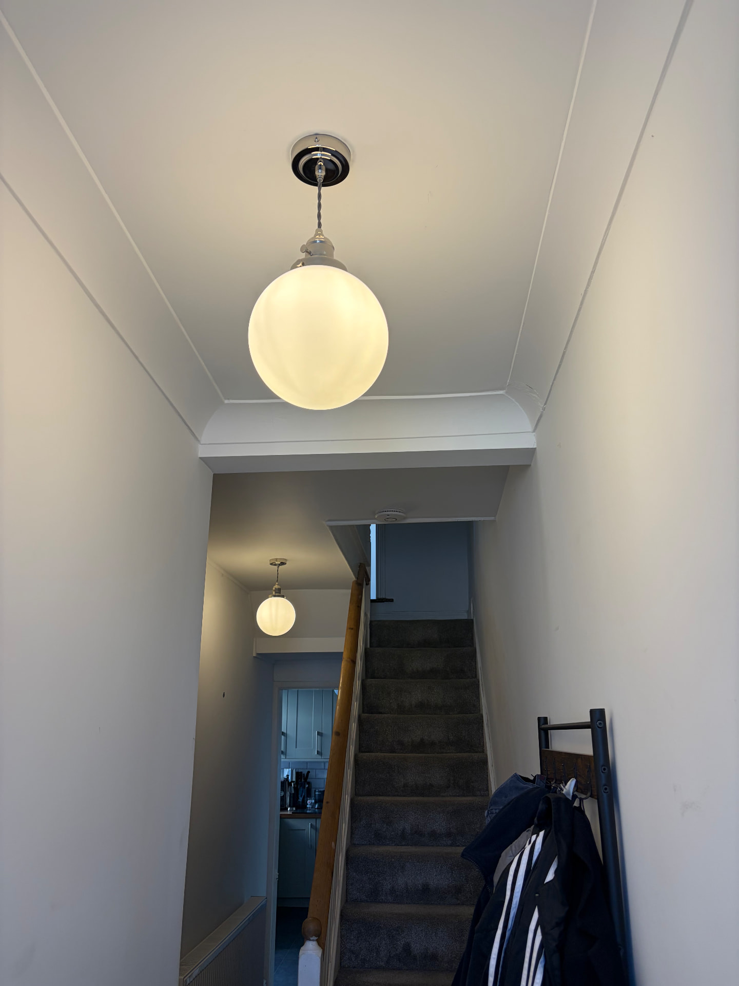 New pendant lights installed in a hallway and landing in Southampton