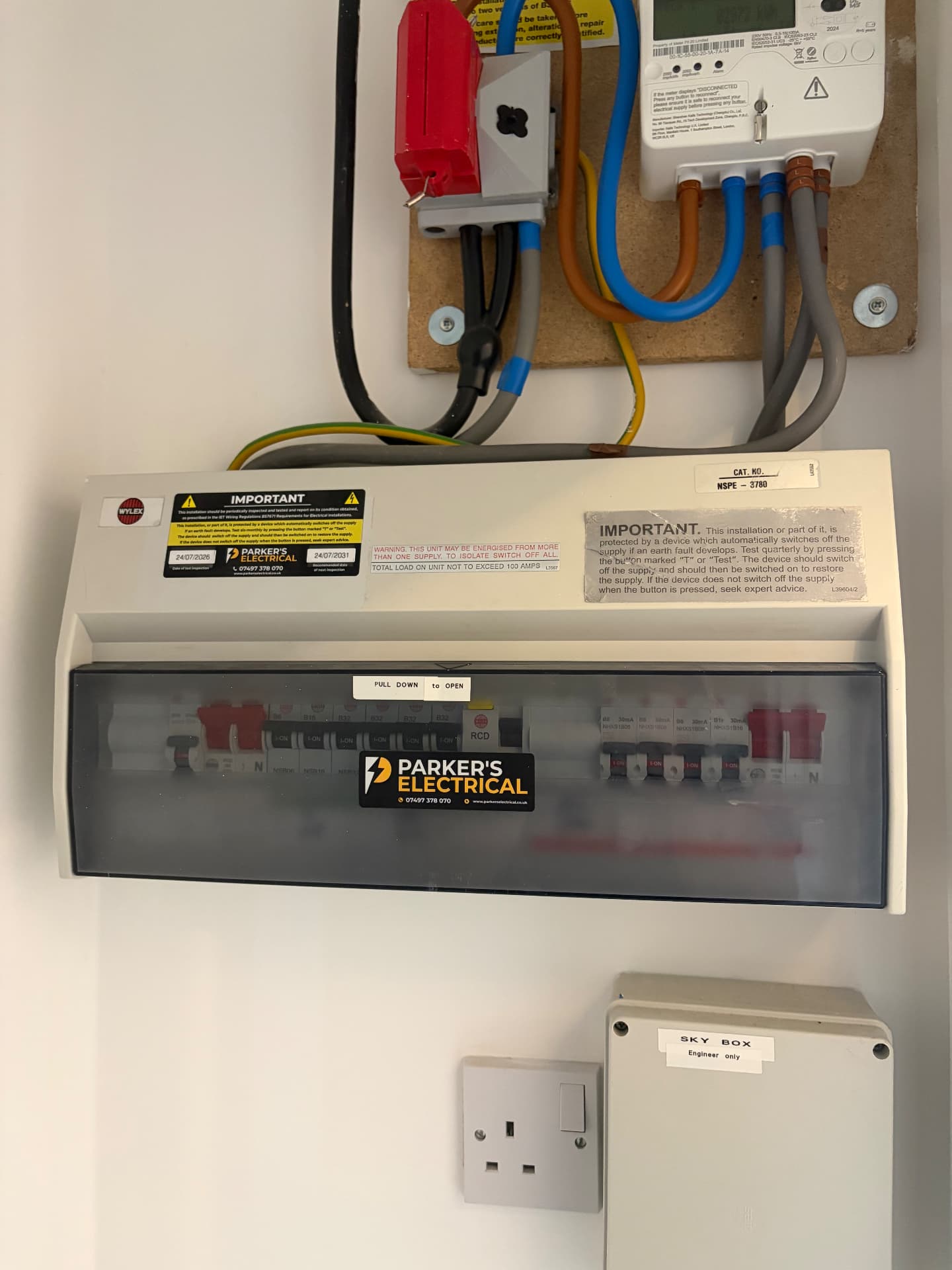 New consumer unit installed and labelled following EICR remediation works